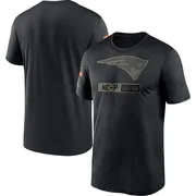 Men's New England Patriots Black 2020 Salute to Service Team Logo Performance T-Shirt By Nike