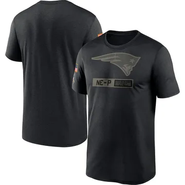 Men's New England Patriots Black 2020 Salute to Service Team Logo Performance T-Shirt By Nike