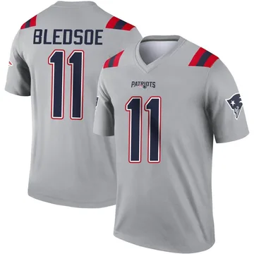 Men's New England Patriots Drew Bledsoe Gray Legend Inverted Jersey