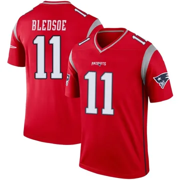 Men's New England Patriots Drew Bledsoe Red Legend Inverted Jersey By Nike