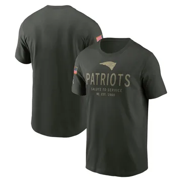 Men's New England Patriots Green Forest 2025 Salute to Service Sideline T-Shirt By Nike
