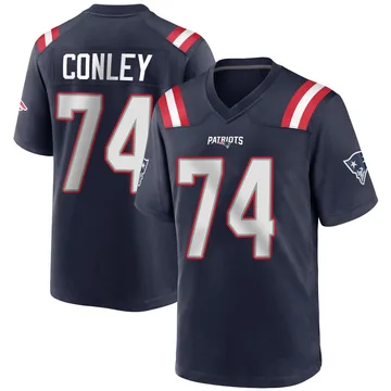 Men's New England Patriots Jack Conley Navy Blue Game Team Color Jersey By Nike