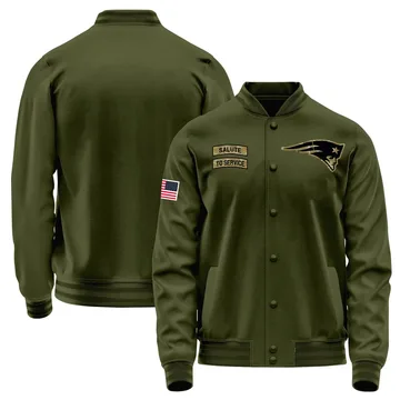Men's New England Patriots Olive Salute to Service Sideline Performance Jacket