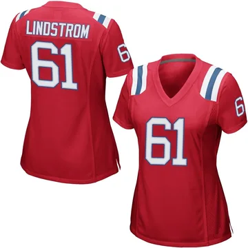 Women's New England Patriots Alec Lindstrom Red Game Alternate Jersey By Nike