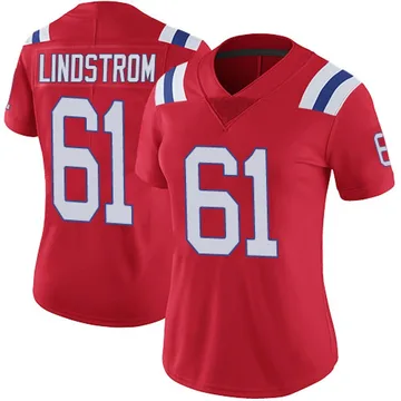 Women's New England Patriots Alec Lindstrom Red Limited Vapor Untouchable Alternate Jersey By Nike