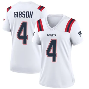 Women's New England Patriots Antonio Gibson White Game Jersey By Nike