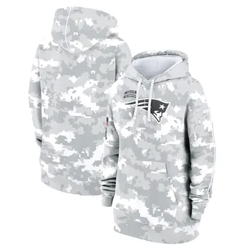 Women's New England Patriots Arctic Camo 2024 Salute To Service Club Fleece Pullover Hoodie By Nike