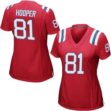 Women's New England Patriots Austin Hooper Red Game Alternate Jersey By Nike