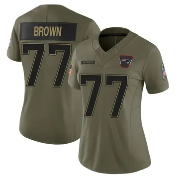 Women's New England Patriots Ben Brown Olive Limited 2025 Salute to Service Jersey By Nike