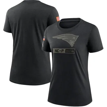 Women's New England Patriots Black 2020 Salute To Service Performance T-Shirt By Nike