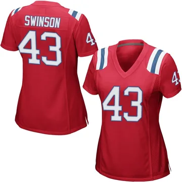 Women's New England Patriots Bradyn Swinson Red Game Alternate Jersey By Nike