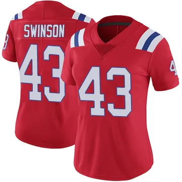 Women's New England Patriots Bradyn Swinson Red Limited Vapor Untouchable Alternate Jersey By Nike