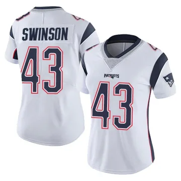 Women's New England Patriots Bradyn Swinson White Limited Vapor Untouchable Jersey By Nike