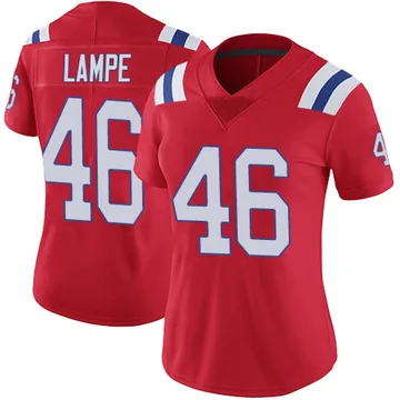 Women's New England Patriots Brock Lampe Red Limited Vapor Untouchable Alternate Jersey By Nike