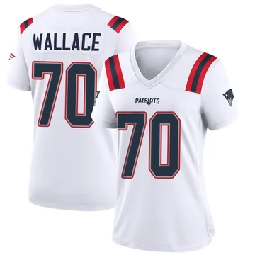 Women's New England Patriots Caedan Wallace White Game Jersey By Nike