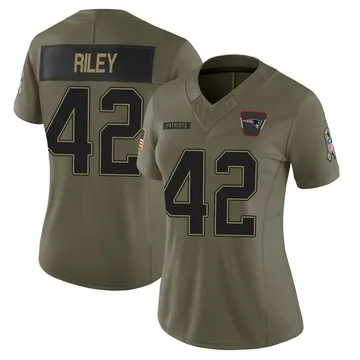 Women's New England Patriots Cam Riley Olive Limited 2025 Salute to Service Jersey By Nike