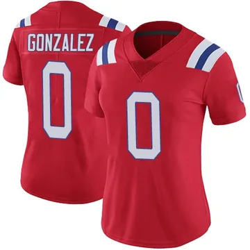 Women's New England Patriots Christian Gonzalez Red Limited Vapor Untouchable Alternate Jersey By Nike