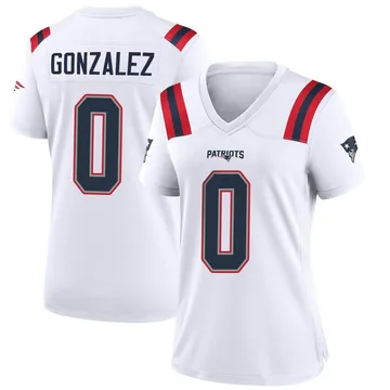 Women's New England Patriots Christian Gonzalez White Game Jersey By Nike