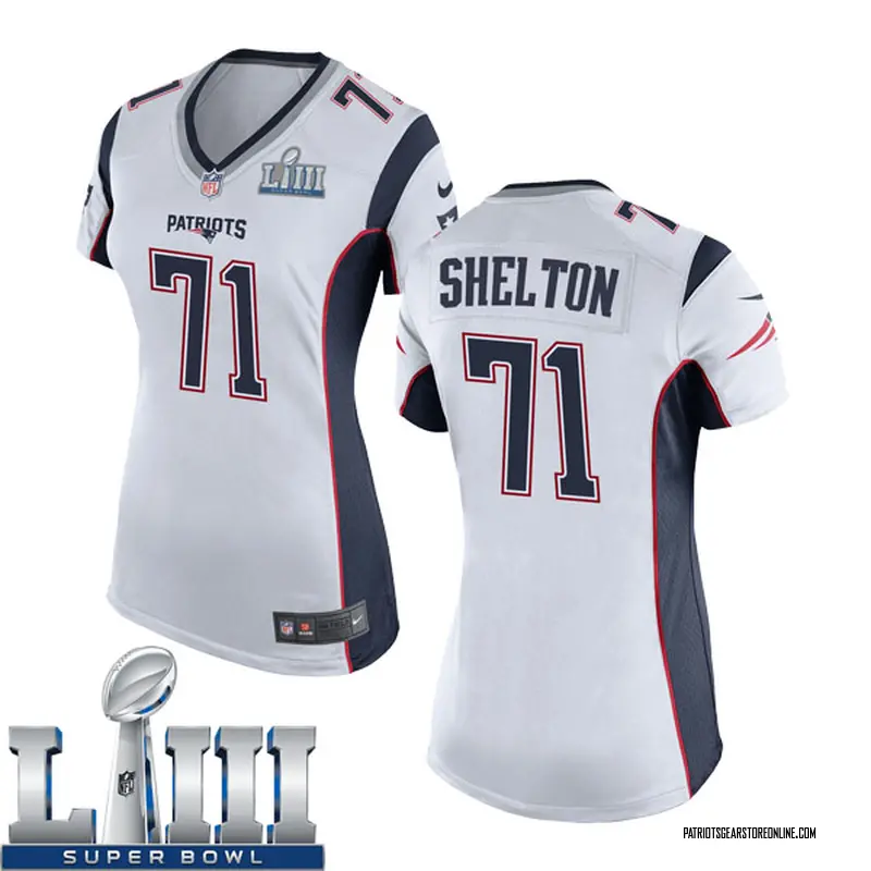 Women's New England Patriots Danny Shelton White Game Super Bowl LIII Jersey