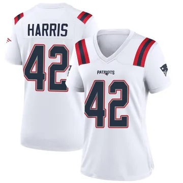 Women's New England Patriots Darius Harris White Game Jersey By Nike