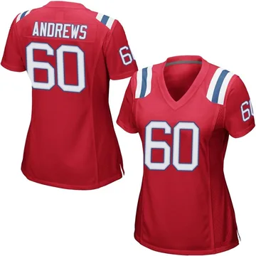 Women's New England Patriots David Andrews Red Game Alternate Jersey By Nike
