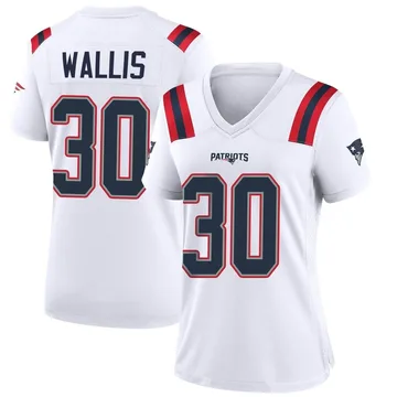 Women's New England Patriots David Wallis White Game Jersey By Nike