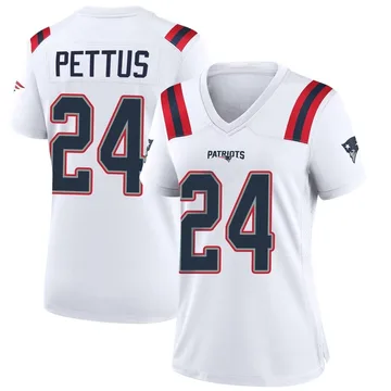 Women's New England Patriots Dell Pettus White Game Jersey By Nike