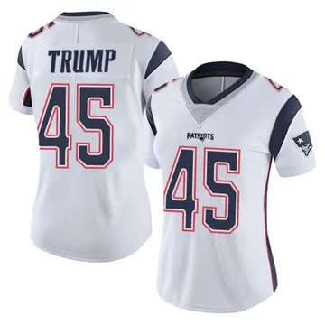 Women's New England Patriots Donald Trump White Limited Vapor Untouchable Jersey By Nike