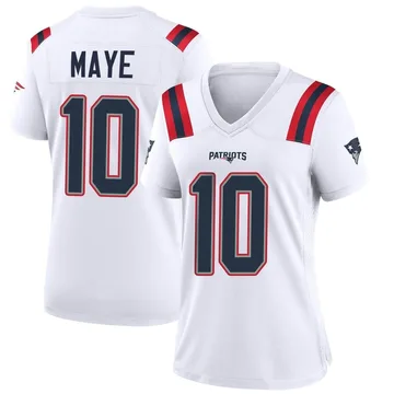 Women's New England Patriots Drake Maye White Game Jersey By Nike