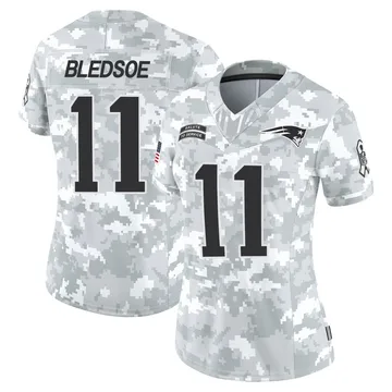 Women's New England Patriots Drew Bledsoe Arctic Camo Limited 2024 Salute to Service Jersey By Nike