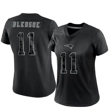 Women's New England Patriots Drew Bledsoe Black Limited Reflective Jersey By Nike