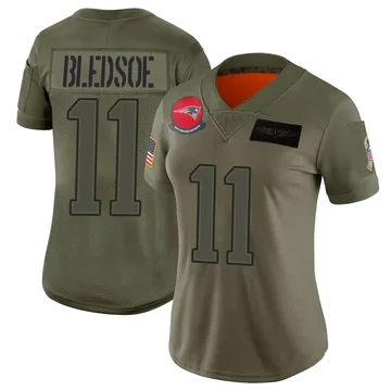 Women's New England Patriots Drew Bledsoe Camo Limited 2019 Salute to Service Jersey By Nike