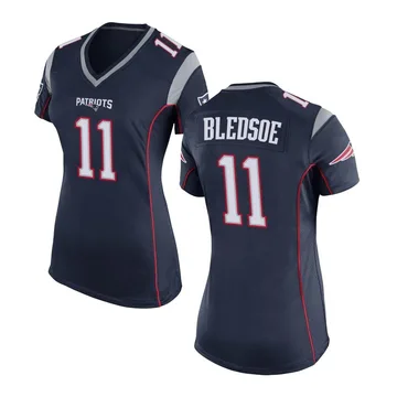 Women's New England Patriots Drew Bledsoe Navy Blue Game Team Color Jersey By Nike