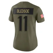 Women's New England Patriots Drew Bledsoe Olive Limited 2025 Salute to Service Jersey By Nike