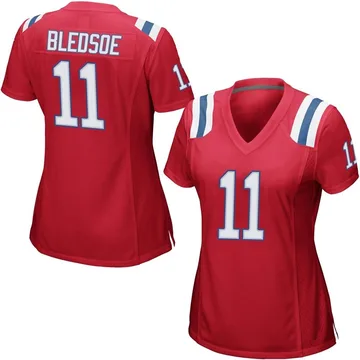 Women's New England Patriots Drew Bledsoe Red Game Alternate Jersey By Nike