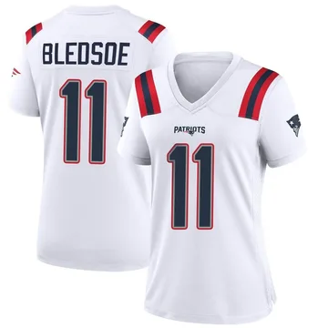 Women's New England Patriots Drew Bledsoe White Game Jersey By Nike