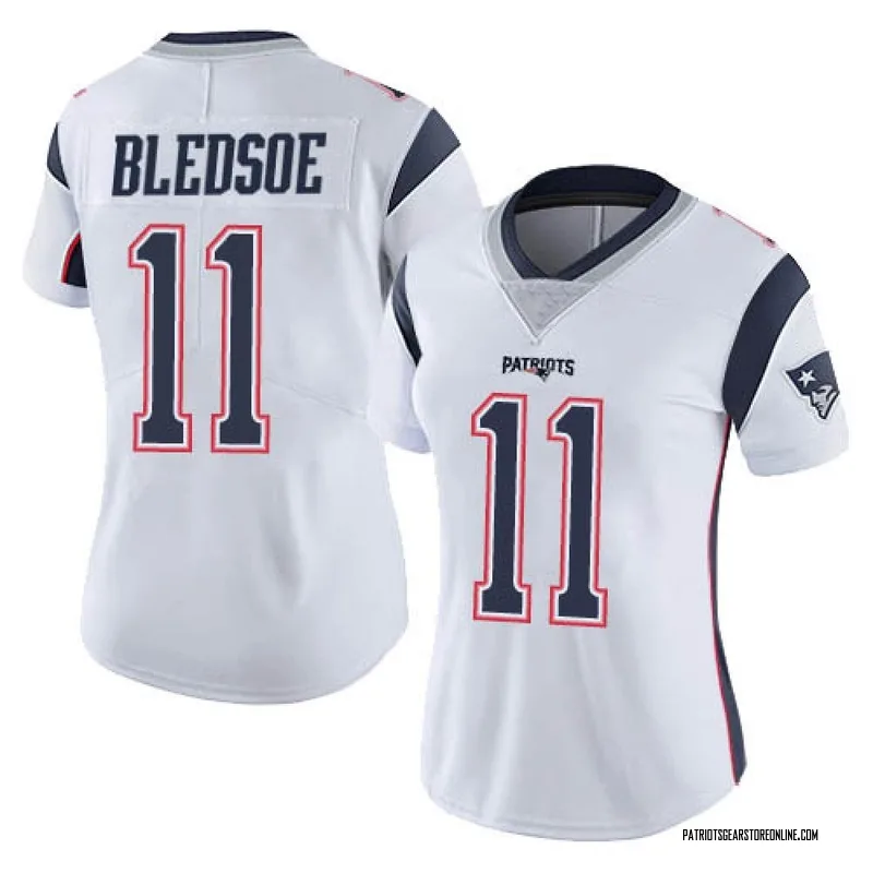 Women's New England Patriots Drew Bledsoe White Limited Vapor Untouchable Jersey By Nike