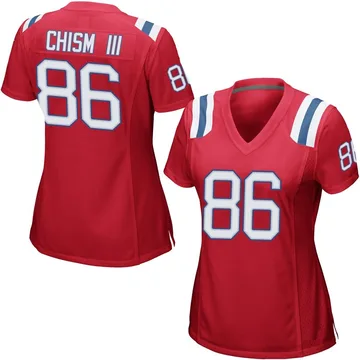Women's New England Patriots Efton Chism III Red Game Alternate Jersey By Nike