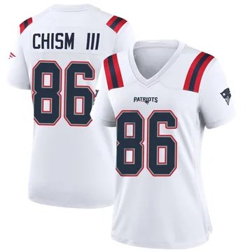 Women's New England Patriots Efton Chism III White Game Jersey By Nike