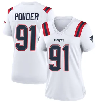 Women's New England Patriots Elijah Ponder White Game Jersey By Nike