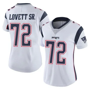 Women's New England Patriots Fabien Lovett Sr. White Limited Vapor Untouchable Jersey By Nike