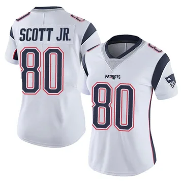 Women's New England Patriots Gee Scott Jr. White Limited Vapor Untouchable Jersey By Nike