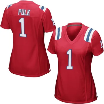 Women's New England Patriots Ja'Lynn Polk Red Game Alternate Jersey By Nike