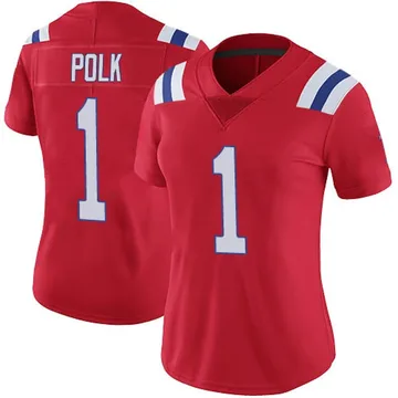 Women's New England Patriots Ja'Lynn Polk Red Limited Vapor Untouchable Alternate Jersey By Nike
