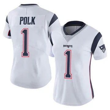 Women's New England Patriots Ja'Lynn Polk White Limited Vapor Untouchable Jersey By Nike