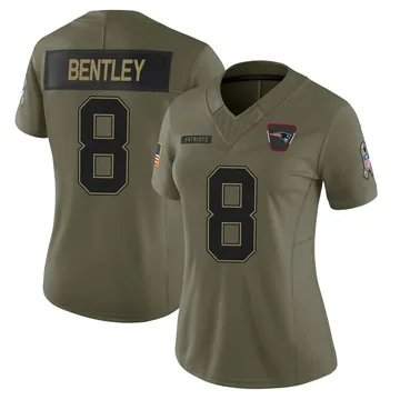 Women's New England Patriots Ja'Whaun Bentley Olive Limited 2025 Salute to Service Jersey By Nike