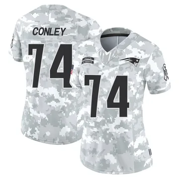 Women's New England Patriots Jack Conley Arctic Camo Limited 2024 Salute to Service Jersey By Nike