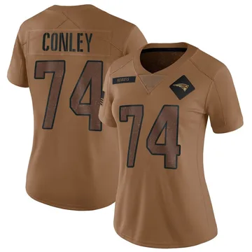 Women's New England Patriots Jack Conley Brown Limited 2023 Salute To Service Jersey By Nike