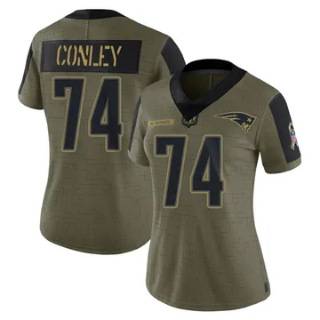 Women's New England Patriots Jack Conley Olive Limited 2021 Salute To Service Jersey By Nike