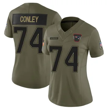 Women's New England Patriots Jack Conley Olive Limited 2025 Salute to Service Jersey By Nike